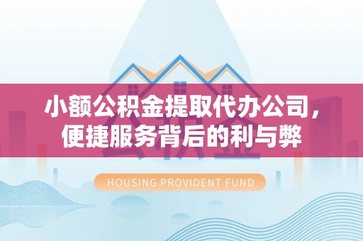绍兴小额公积金提取代办公司，便捷服务背后的利与弊