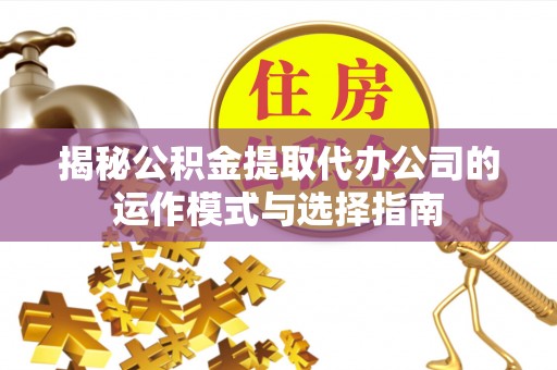 绍兴揭秘公积金提取代办公司的运作模式与选择指南