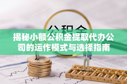 绍兴揭秘小额公积金提取代办公司的运作模式与选择指南