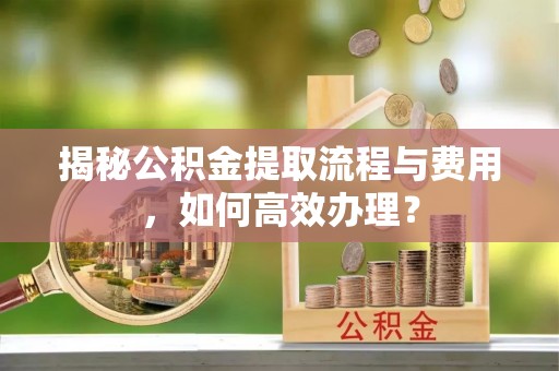 绍兴揭秘公积金提取流程与费用，如何高效办理？